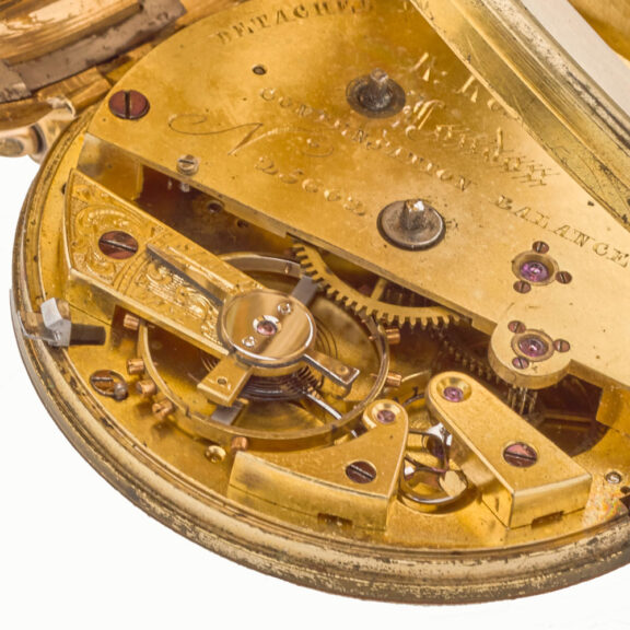 English 18K gold open faced lever pocket watch Circa 1850 English 18K gold open faced lever pocket watch Circa 1850