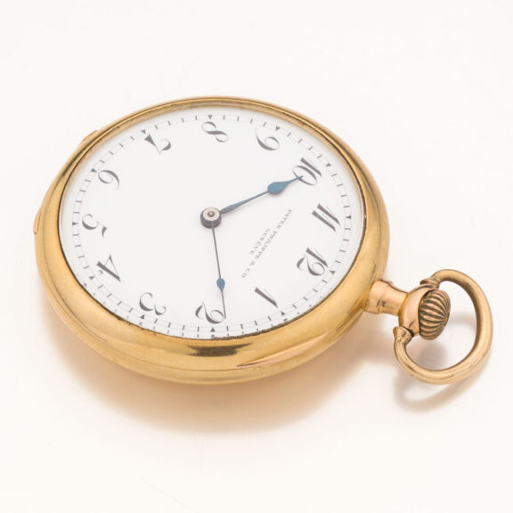 Swiss gold dress watch without second, polished case Circa 1890 Swiss gold dress watch without second, polished case Circa 1890