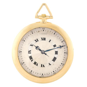 French/Swiss 18K yellow gold knife edged pocket watch Circa 1925
