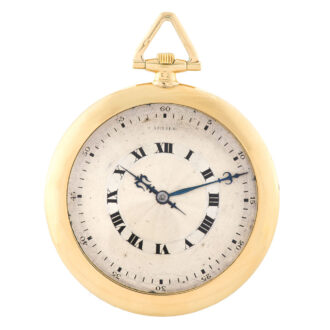 French/Swiss 18K yellow gold knife edged pocket watch Circa 1925