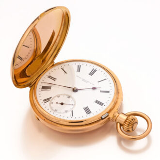 Fine Swiss 18 carat gold hunting cased pocket watch Circa 1877