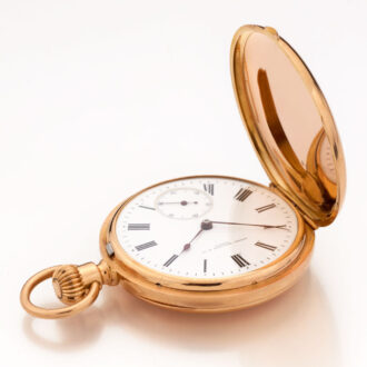 Fine Swiss 18 carat gold hunting cased pocket watch Circa 1877