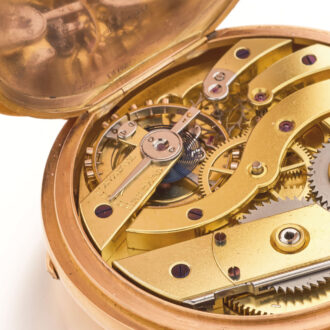 Fine Swiss 18 carat gold hunting cased pocket watch Circa 1877