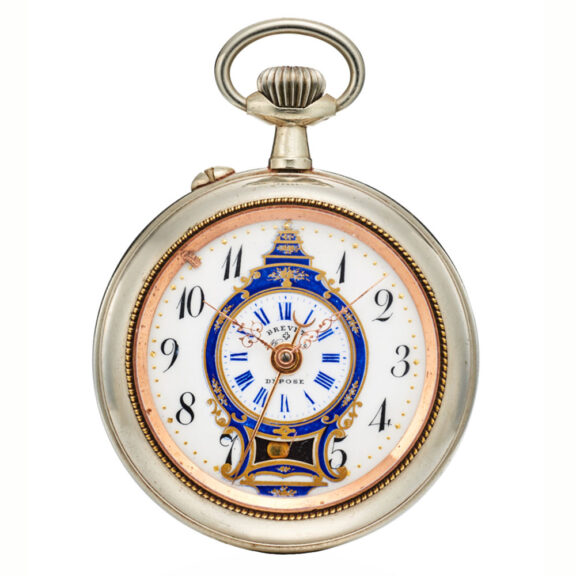 Swiss watch, alarm, mock pendulum, for Chinese market Circa 1905
