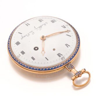 Gold French enamel split pearls verge watch Circa 1790