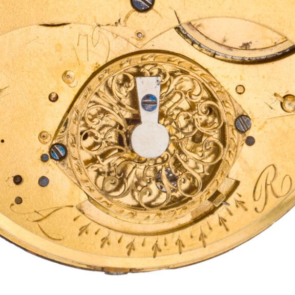 Gold French enamel split pearls verge watch Circa 1790 Gold French enamel split pearls verge watch Circa 1790Gold French enamel split pearls verge watch Circa 1790