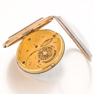 Gold French enamel split pearls verge watch Circa 1790