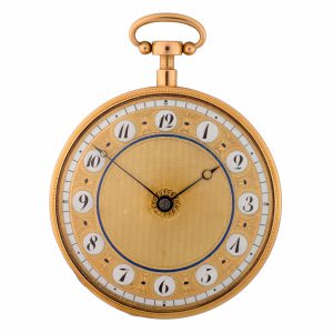 A gold Swiss quarter repeating musical watch Circa 1810
