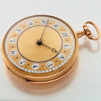 A gold Swiss quarter repeating musical watch Circa 1810