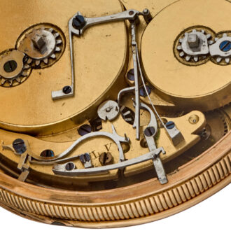 A gold Swiss quarter repeating musical watch Circa 1810