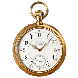 German 18k gold open face lever pocket watch Circa 1896