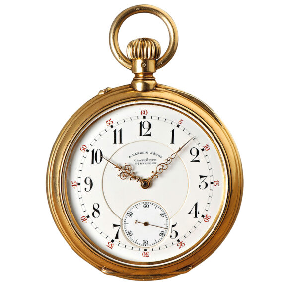 German 18k gold open face lever pocket watch Circa 1896