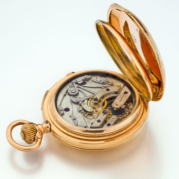 Swiss quarter repeater and chronograph with Jacquemart Circa 1900 Swiss quarter repeater and chronograph with Jacquemart Circa 1900