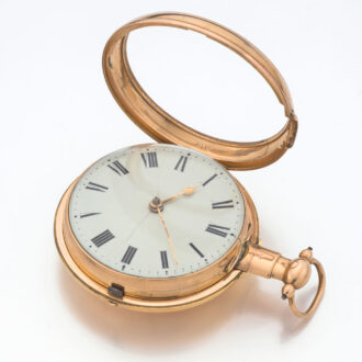 Heavy and rare English gold pair cased rack lever Circa 1809