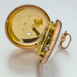 Heavy and rare English gold pair cased rack lever Circa 1809