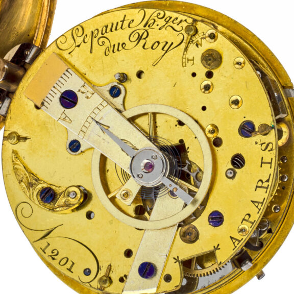 452-aaFrench 20 carat gold repeating cylinder watch Circa 1770 French 20 carat gold repeating cylinder watch Circa 1770