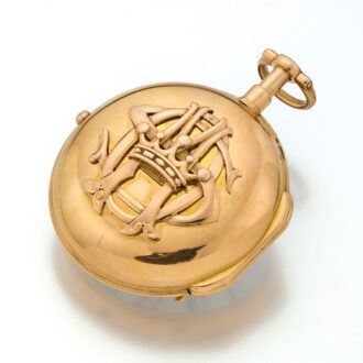 French 20 carat gold repeating cylinder watch Circa 1770