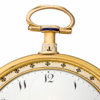 English gold and enamel watch with chatelaine Circa 1785