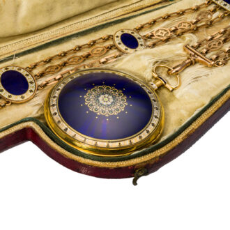 English gold and enamel watch with chatelaine Circa 1785
