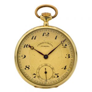 Diutch 14 carat gold keyless lever dress watch Circa 1929