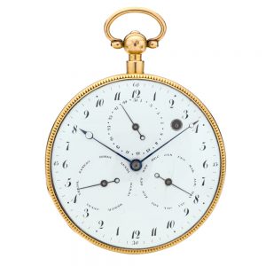 French gold verge with calendar and repetition Circa 1800
