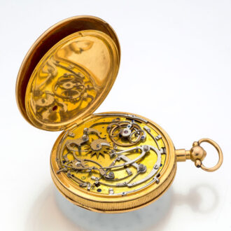 French gold verge with calendar and repetition Circa 1800