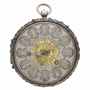 French silver and leather alarm verge pocket watch Circa 1690