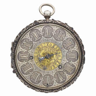 French silver and leather alarm verge pocket watch Circa 1690