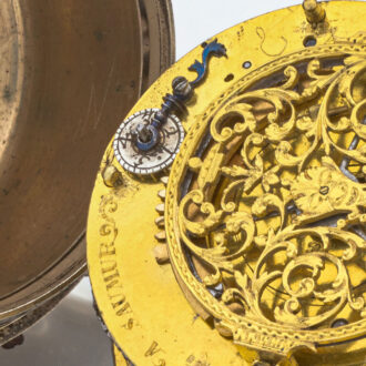 French silver and leather alarm verge pocket watch Circa 1690