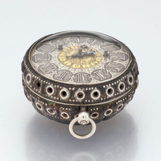 French silver and leather alarm verge pocket watch Circa 1690