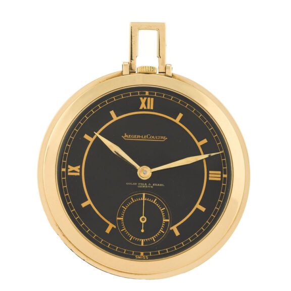 Swiss yellow gold dress watch with black sector dial Circa 1940