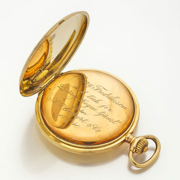 Swiss 14k yellow gold open faced lever watch Circa 1940 Swiss 14k yellow gold open faced lever watch Circa 1940