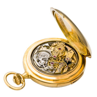Swiss 18k gold hunting cased complicated watch Circa 1900