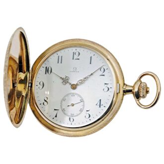 Swiss gold enamel pocket watch with a dog portrait Circa 1915
