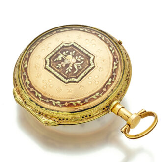 Fine Swiss gold open faced quarter repeating watch Circa 1810 Fine Swiss gold open faced quarter repeating watch Circa 1810