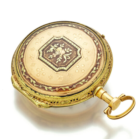 Fine Swiss gold open faced quarter repeating watch Circa 1810 Fine Swiss gold open faced quarter repeating watch Circa 1810