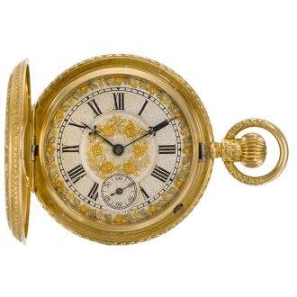 German decoratively engraved lady's keyless lever watch Circa 1890