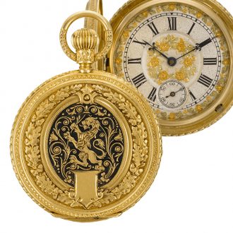 German decoratively engraved lady's keyless lever watch Circa 1890