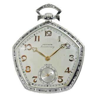 American watch in a rare pentagon platinum case Circa 1924