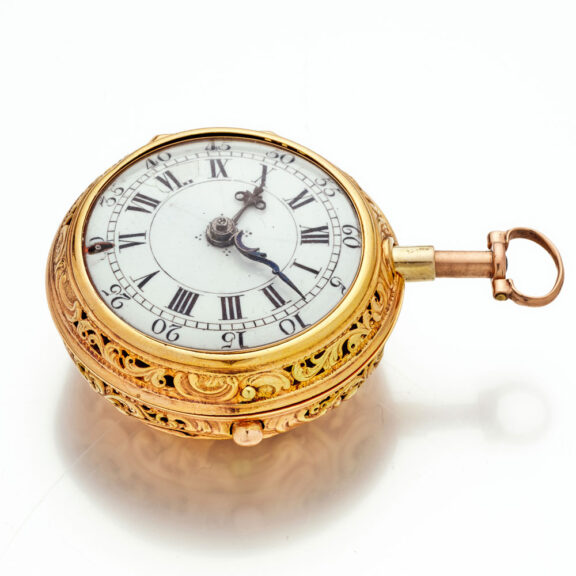 Fine English gold pair cased quarter repeating verge Circa 1750 Fine English gold pair cased quarter repeating verge Circa 1750