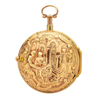 Fine English gold pair cased quarter repeating verge Circa 1750 Fine English gold pair cased quarter repeating verge Circa 1750