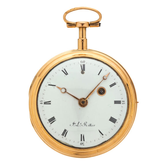 472-bVery rare Swiss gold quarter repeating pocket watch Circa 1790 Very rare Swiss gold quarter repeating pocket watch Circa 1790