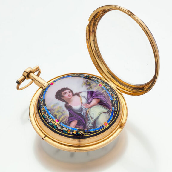 472-f Very rare Swiss gold quarter repeating pocket watch Circa 1790