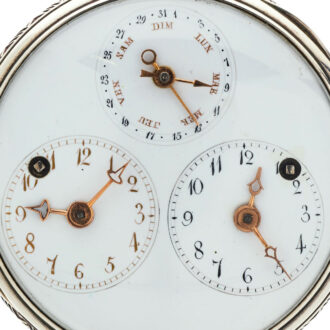 Rare French silver watch with dual time and calendar Circa 1810