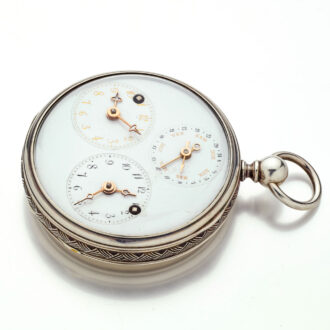 Rare French silver watch with dual time and calendar Circa 1810