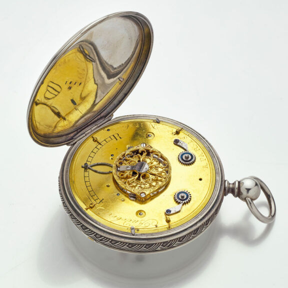 Rare French silver watch with dual time and calendar Circa 1810 Rare French silver watch with dual time and calendar Circa 1810