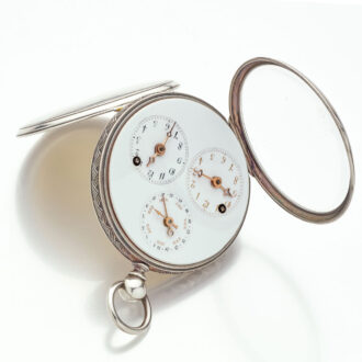 Rare French silver watch with dual time and calendar Circa 1810