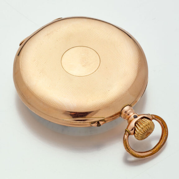 Swiss 14 carat gold IWC open faced pocket watch Circa 1905 Swiss 14 carat gold IWC open faced pocket watch Circa 1905