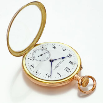 Swiss 14 carat gold IWC open faced pocket watch Circa 1905