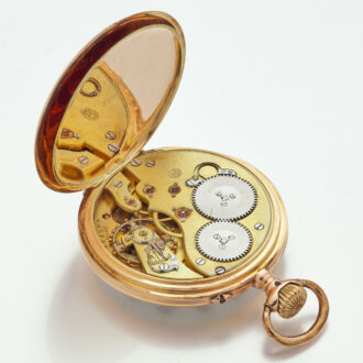 Swiss 14 carat gold IWC open faced pocket watch Circa 1905
